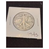 Nineteen forty three silver half dollar