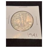 Nineteen forty one silver half dollar
