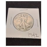 Nineteen forty two silver half dollar