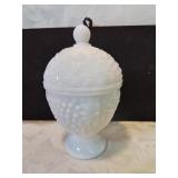 Milk glass candy dish six inches