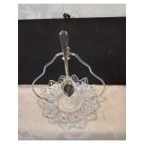 Glass serving dish with spoon