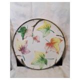 Round ceramic leaf Platter fourteen inches with