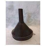 Vintage French copper oval funnel