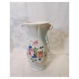 Ceramic vase with roses eight inches