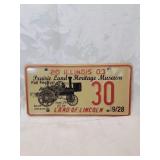 2003 prairie land museum license plate