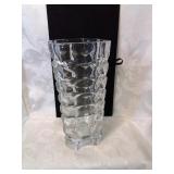 Modern glass vase ten inches tall