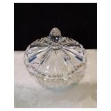 Glass candy dish with lid