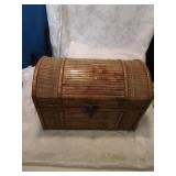 Bamboo treasure box with estate jewelry