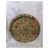 Tin cardinal platter 13 in