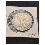 Nineteen thirty nine silver half dollar