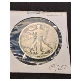 Nineteen twenty silver half dollar