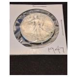 Nineteen forty seven silver half dollar
