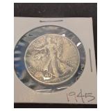 Nineteen forty five silver half dollar