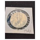 Nineteen forty one silver half dollar