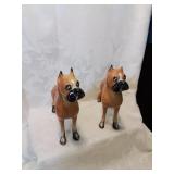 Pair of vintage plastic dogs one has flea bite t