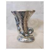 Silver horn vase six inches