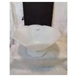 Milk.\nGlass fruit bowl