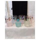 Set of six tulip juice glasses