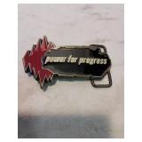 Power for progress belt buckle