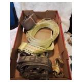 Flat of heavy duty tie down straps