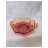 Amberina two handle low bowl