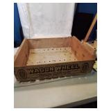 Vintage wagon wheel fruit box