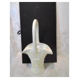 White ceramic basket nine inches tall