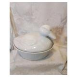 Vintage california pottery duck tureen