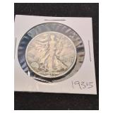 Nineteen thirty five silver half dollar