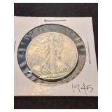 Nineteen forty five silver half dollar