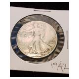Nineteen forty two silver half dollar