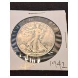 Nineteen forty two silver half dollar