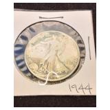 Nineteen forty four silver half dollar
