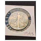 Nineteen forty three silver half dollar