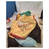 Flat of linens, including a satin, don