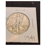 Nineteen forty one silver half dollar