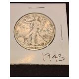 Nineteen forty three silver half dollar