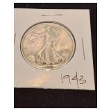 Nineteen forty three silver half dollar
