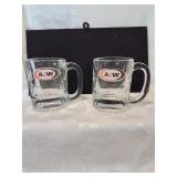 Pair of vintage a and w root beer mugs