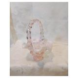 Pink fenton basket six inches