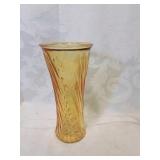 Amber glass vase eight inches