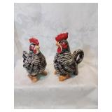 Vintage rooster , salt and pepper cream and