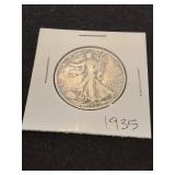 Nineteen thirty five silver half dollar