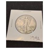 Nineteen forty two silver half dollar