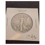 Nineteen forty three silver half dollar
