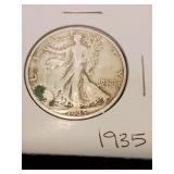 Nineteen thirty five silver half dollar