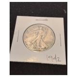 Nineteen forty two silver half dollar