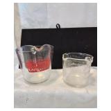 Group of two glass measuring cups