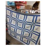 Beautiful blue bird hand stitched quilt