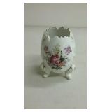 Egg shape vase with hand painted flowers
